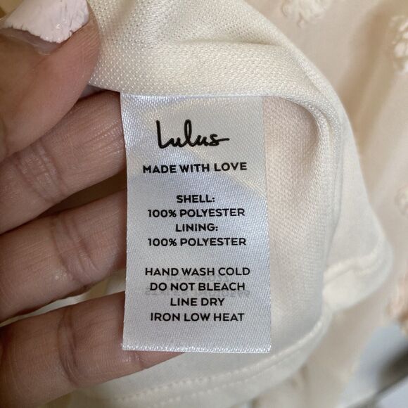 Lulus Lust or Love Embroidered Lace Long Sleeve Mini Dress Cream Size XL - Picture 12 of 14